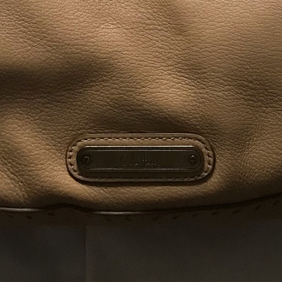 🎉GORGEOUS🎉 Cole Haan Tan Leather Embroidered Stitch Hobo Bag - Picture 4 of 8